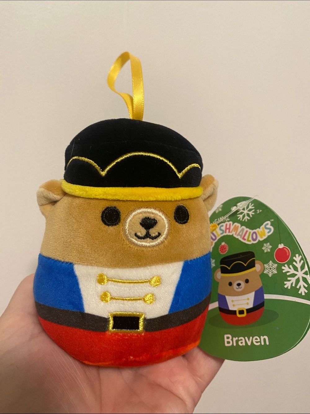 New🌈 Squishmallows Braven the Nutcracker Bear Plush holiday ornament